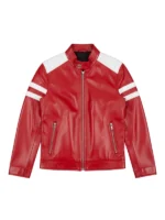 Classic Red Leather Motorcycle Jacket