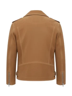 Light Brown Moto Suede Leather Jacket