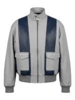 Vintage Grey Retro Bomber Jacket