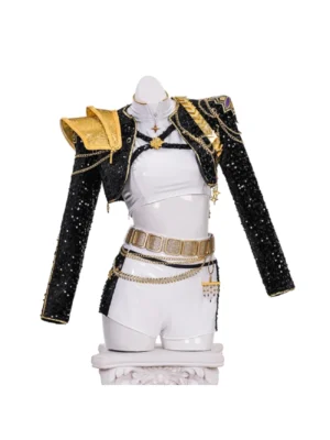 Demon Hunters KPop Rumi Golden Black Dance Outfit Cosplay Costume