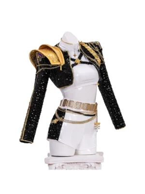 KPop Hunters Rumi Golden Black Dance Outfit Cosplay Costume